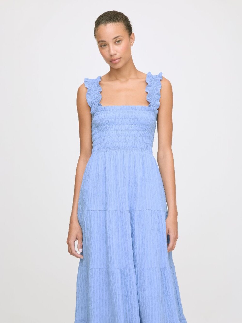 Hill House Home The Kimmy Nap Dress - Bluebird Tonal Seersucker Size XSBluebird